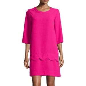 Kate Spade Barbie pink dress scalloped hem